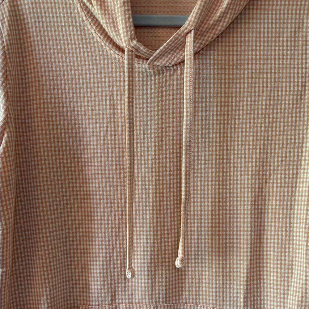 Weatherproof Vintage Peach Checkered hoodie Size M